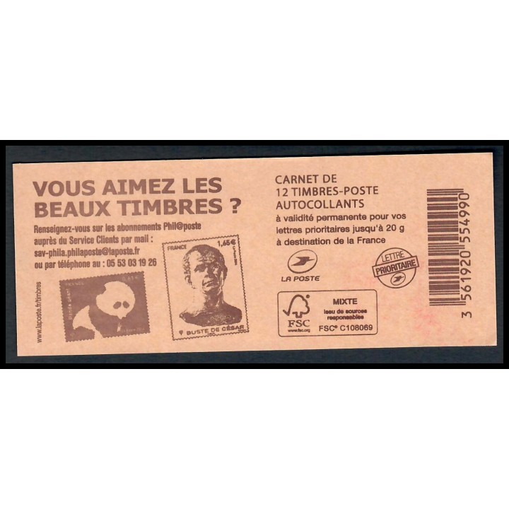 Lot A6134 - Carnets Modernes - N°851-C9a - Neuf ** Luxe