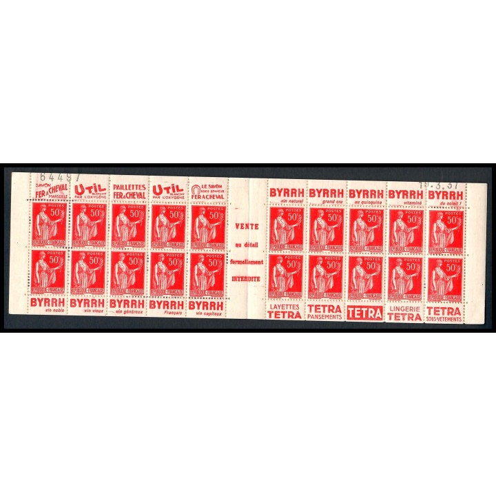 Lot A4430 - Carnets publicitaires - N°283-C60 - Neuf ** Luxe
