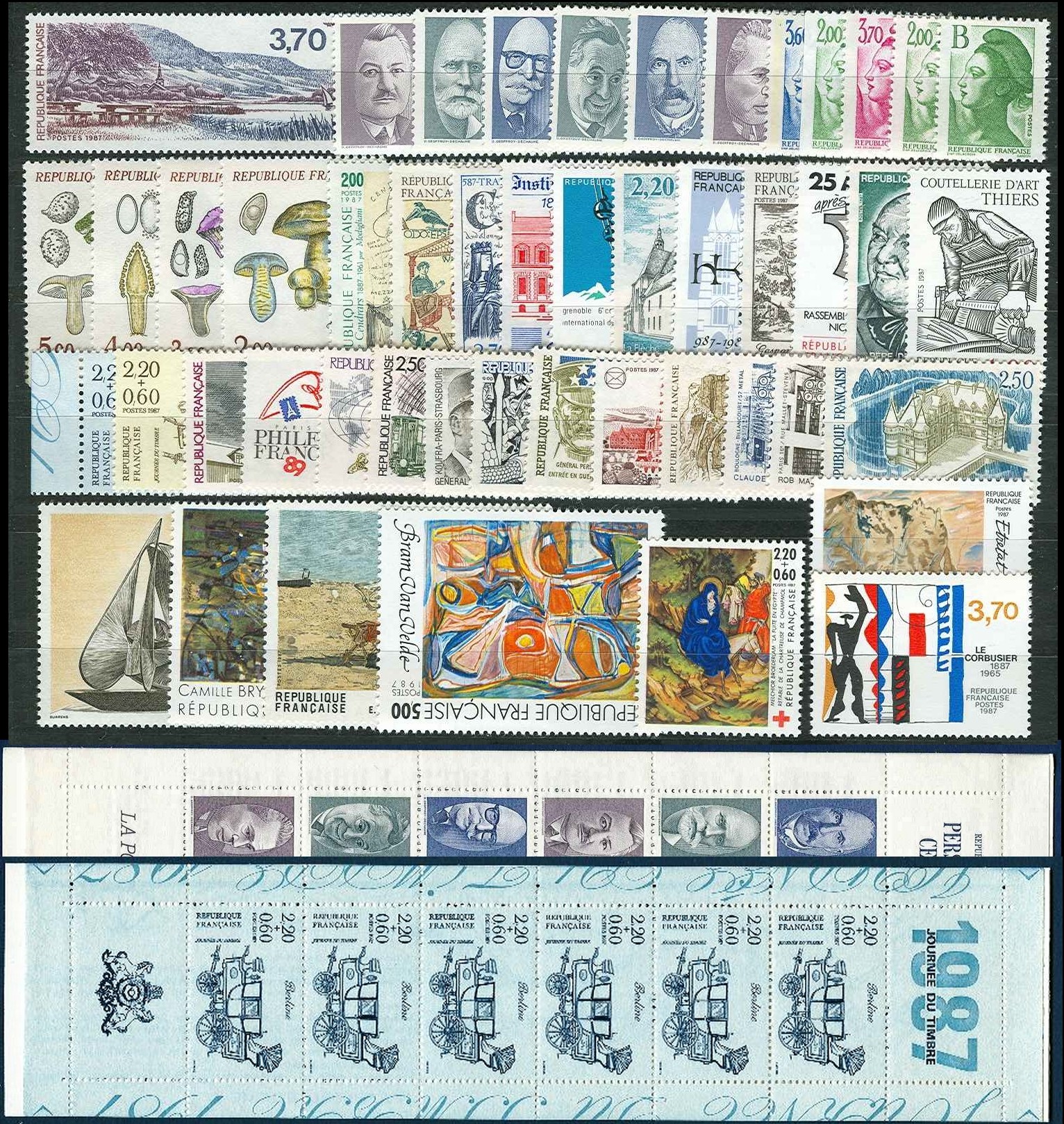 Timbres Andorre Français 1987 - Série Complète N°355 à 365 - Neufs Sans Charnière
