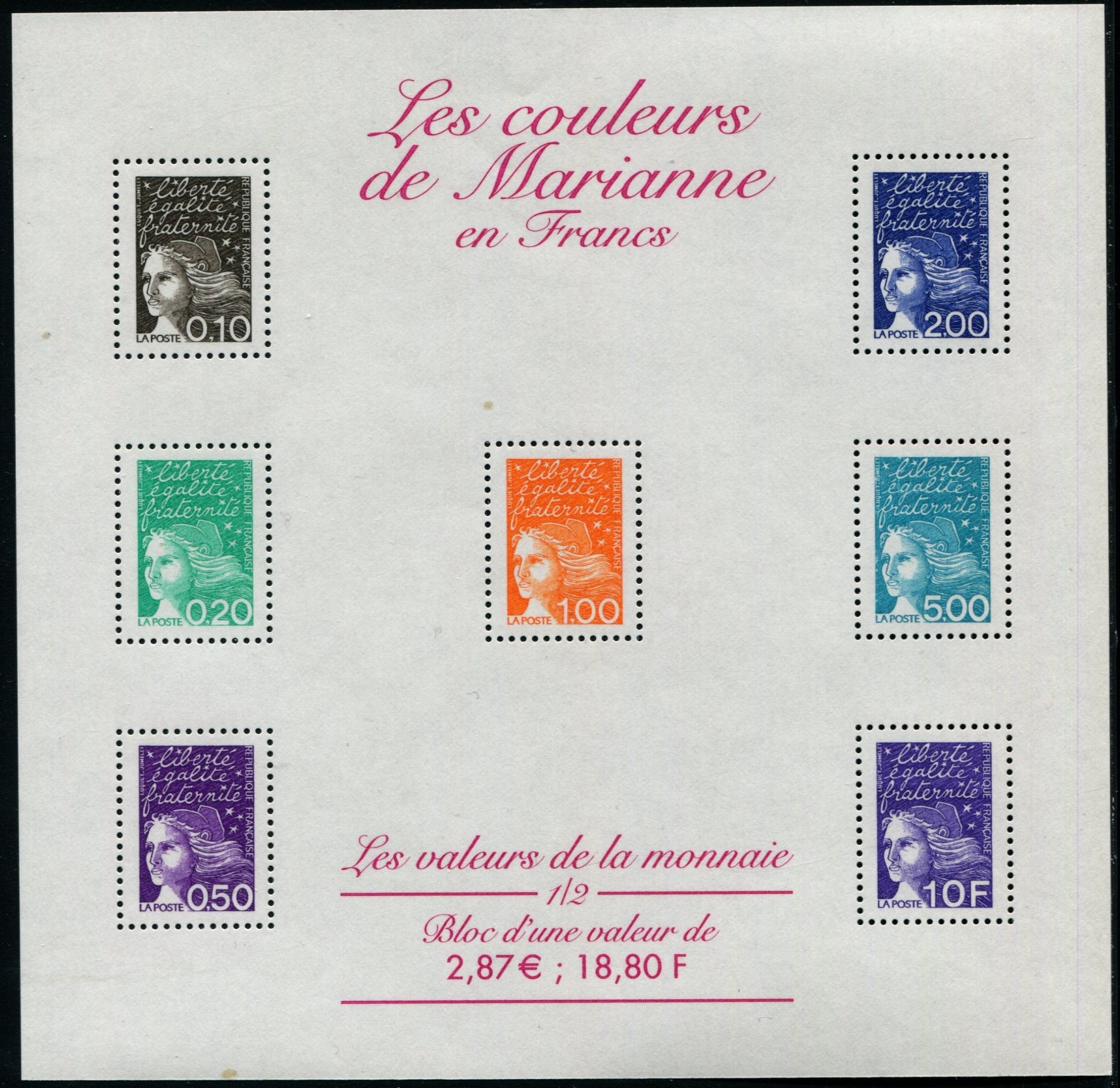 CARNET FRANCE 1516 DE TIMBRES "MARIANNE ET LES VALEURS DE L'EUROPE" COMPOSITION