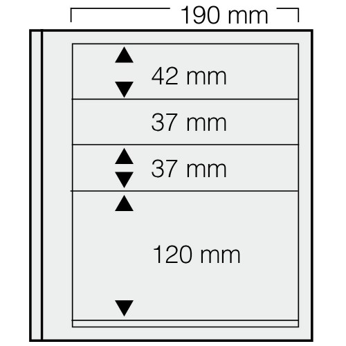 Feuilles "Spécial Dual"- 4 Bandes - 42,37,37,120mm - Paquet de 5