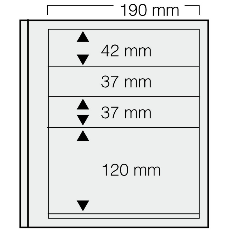 Feuilles "Spécial Dual"- 4 Bandes - 42,37,37,120mm - Paquet de 5