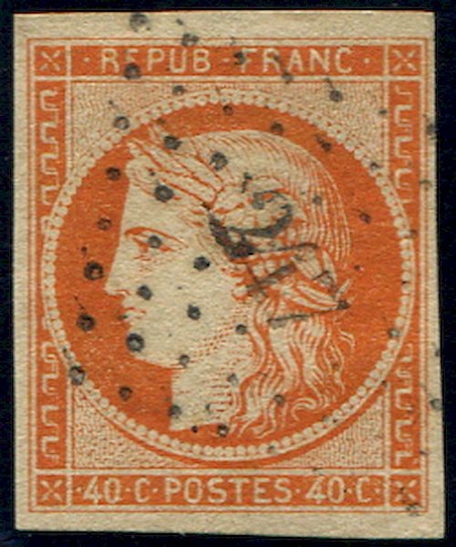 Timbre Ancien France Cérès N°5, Signé – Cote 500, Rare Et Authentique