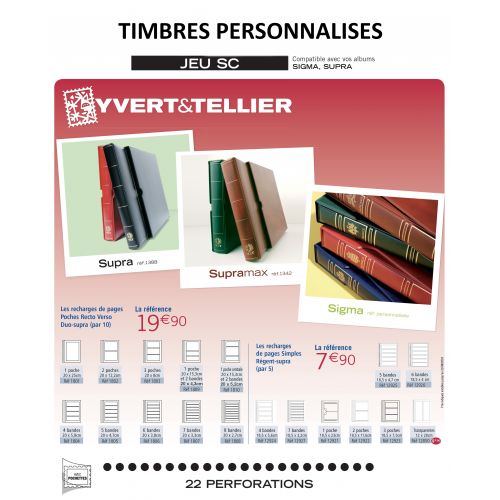 Jeux SC Timbres Personnalisés - 2001 à 2008