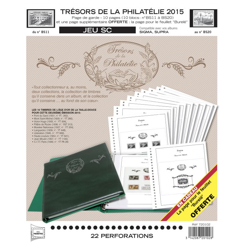 "Trésors de la Philatélie" SC : 2015 (avec pochettes)