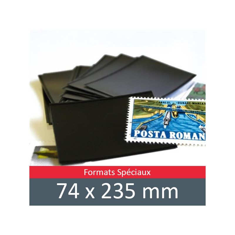 Pochettes simple soudure - Lxh:74x235mm (Fond noir)