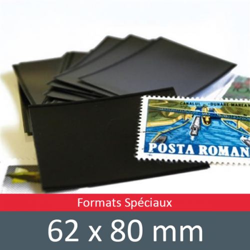 Pochettes double soudure - Lxh:62x80mm (Fond noir)