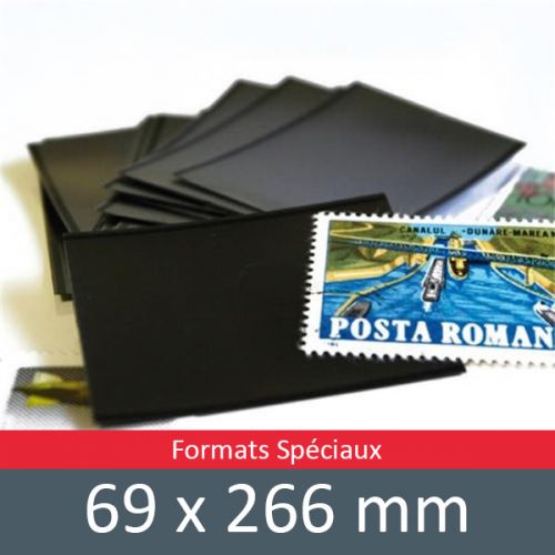 Pochettes double soudure - Lxh:69x266mm (Fond noir)