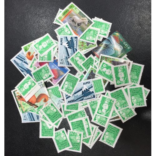 Lot de faciale 100 timbres à 2,70 Francs