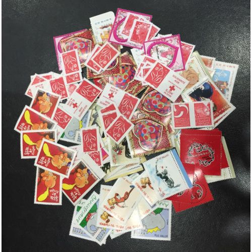 Lot de faciale 100 timbres TVP Rouge (Lettre 20g)