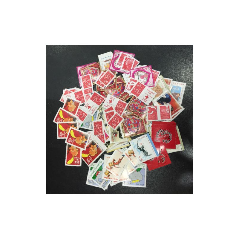 Lot de faciale 100 timbres TVP Rouge (Lettre Prioritaire 20g)