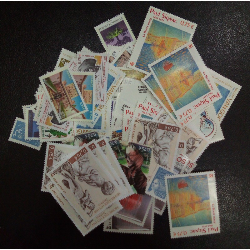 Lot de faciale 100 timbres à 0,75€ (75€)