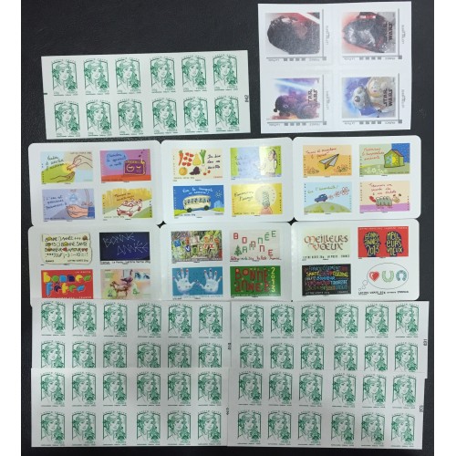 Lot de faciale 100 timbres TVP Vert - En Carnets