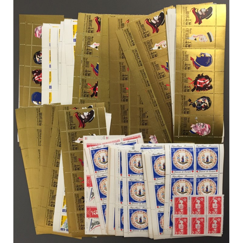 Lot de faciale 100 timbres à 13,80 Francs pour Affranchissement
