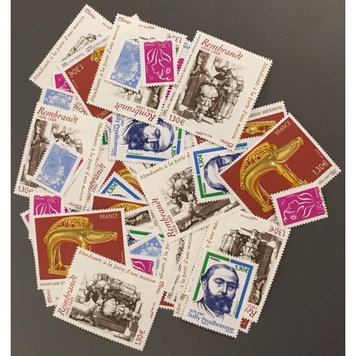 Lot de faciale 100 timbres à 1,30€ pour Affranchissement