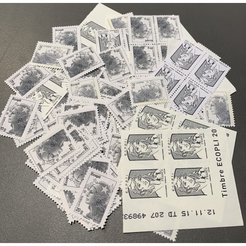 Lot de faciale 100 timbres TVP Ecopli 20g