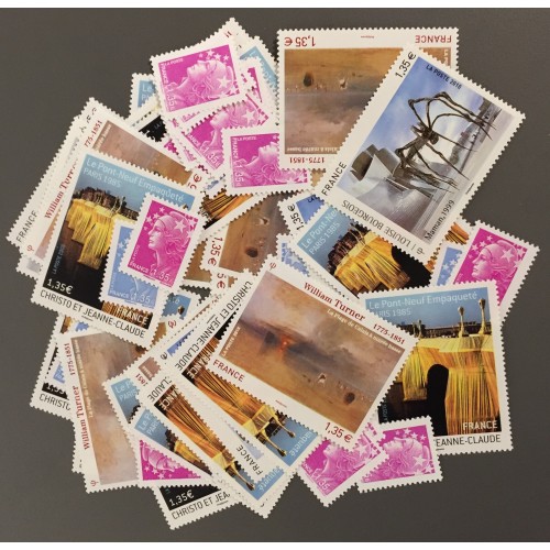 Lot de faciale 100 timbres à 1,35€ pour Affranchissement