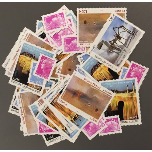 Lot de faciale 50 timbres à 1,35€ pour Affranchissement