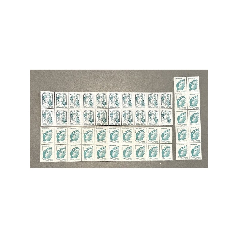 Lot de faciale 100 timbres TVP vert 100g (3,10€) Tarif 2026