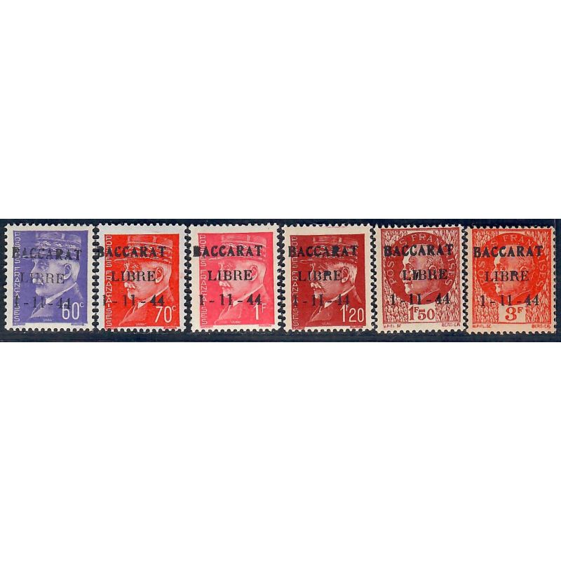 Lot A7093 - Libération Baccarat - N°1/2,4/6 et 8 **