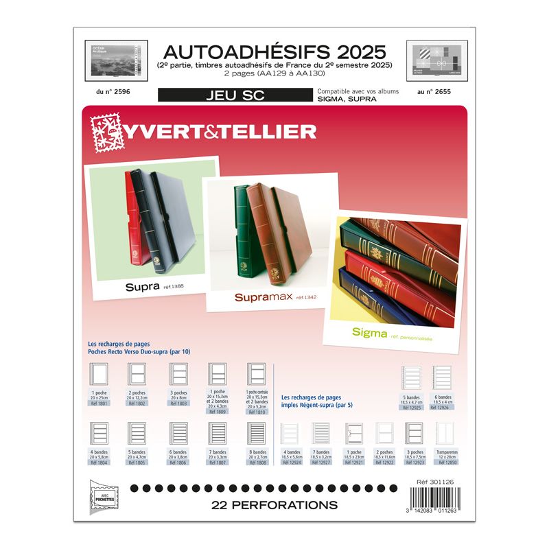 PRECOMMANDE - Jeux SC France Autoadhésifs 2025 1e Semestre