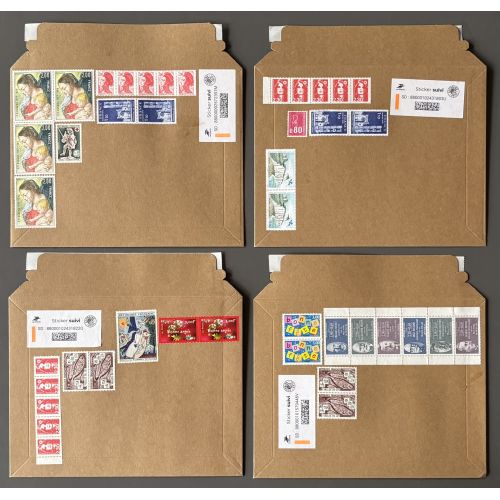 NOUVEAUTE - Lot de 100 Enveloppes pré-affranchies avec sticker suivi - en Francs - 100g (3,10€) - Tarif 2026