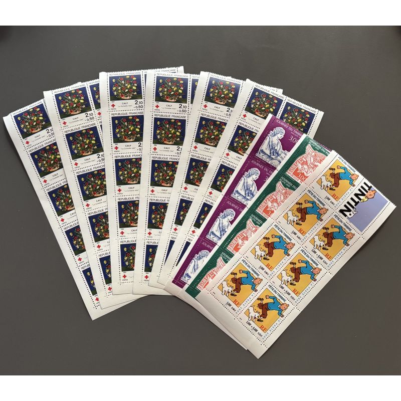 Lot de faciale 100 timbres à 21 Francs