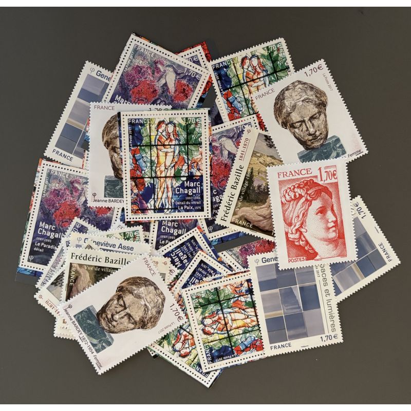 Lot de faciale de 50 timbres de 1,70€ (85€)