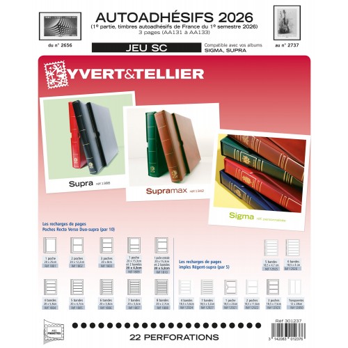 NOUVEAUTE - Jeux SC France Autoadhésifs 2026 1er Semestre