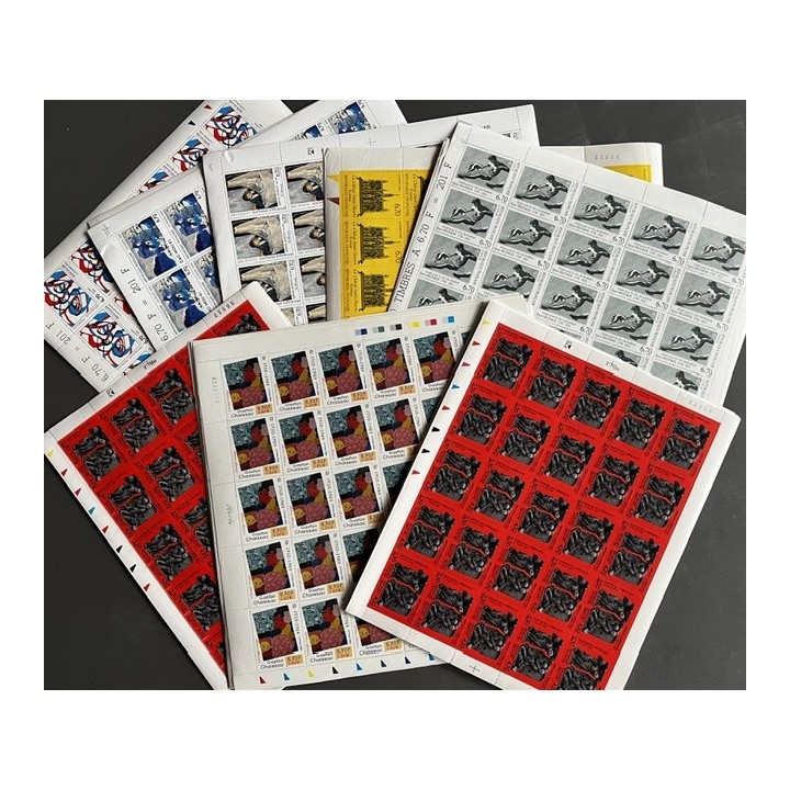 Lot de faciale de 1000 timbres à 1 Franc - En feuilles