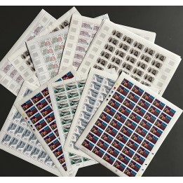 Lot de faciale de 1000 timbres à 1 Franc - En feuilles