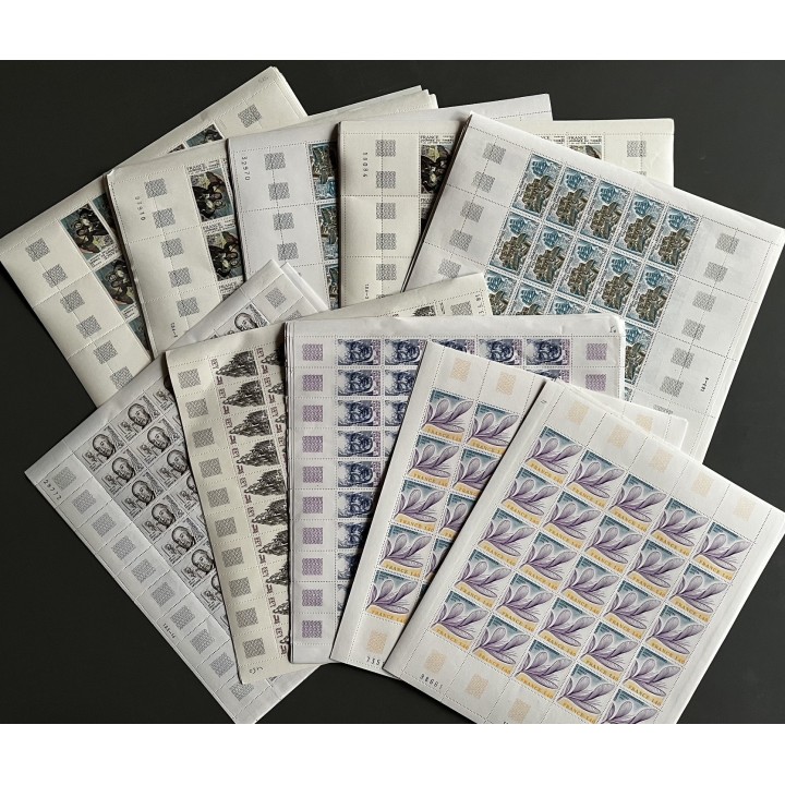 Lot de faciale de 1000 timbres à 1 Franc - En feuilles