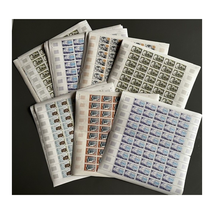 Lot de faciale de 1000 timbres à 1 Franc - En feuilles