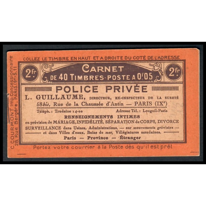 Lot A841 - Carnets publicitaires - N°158-C2 - Neuf ** Luxe