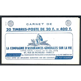 Lot A4436 - Carnets publicitaires - N°1011B-C38 - Neuf ** Luxe