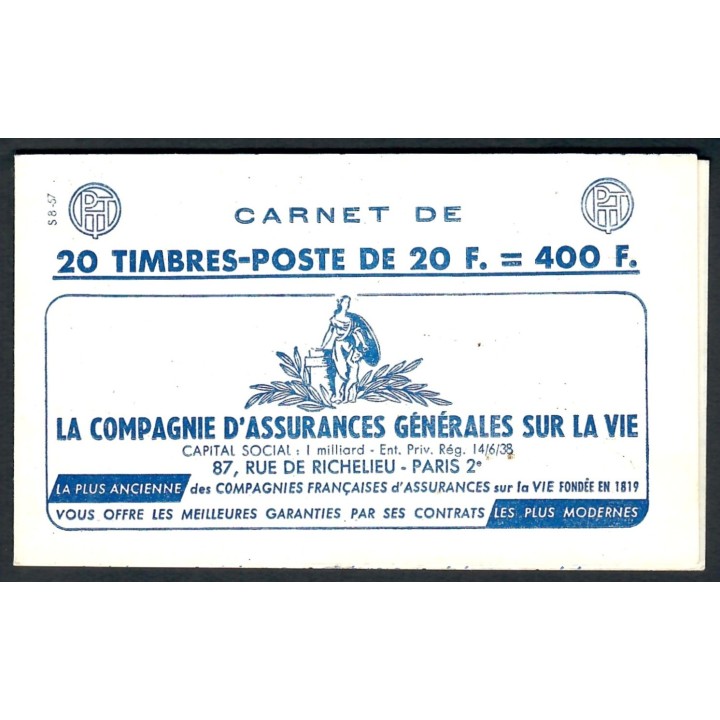 Lot A4436 - Carnets publicitaires - N°1011B-C38 - Neuf ** Luxe