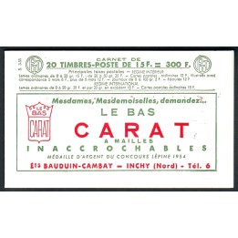 Lot A4432 - Carnets publicitaires - N°1011-C20 - Neuf ** Luxe