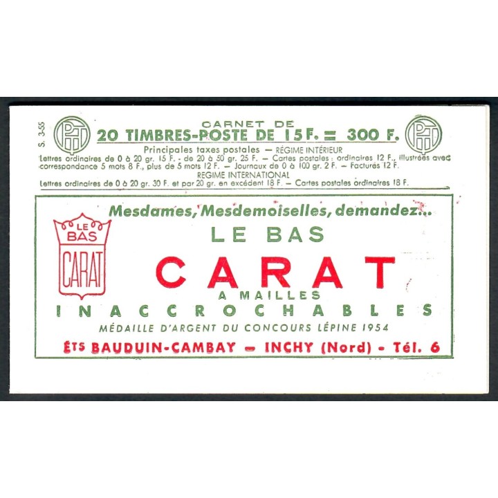 Lot A4432 - Carnets publicitaires - N°1011-C20 - Neuf ** Luxe