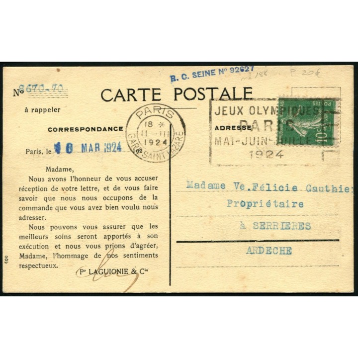 Lot A3366 - Cartes Postales - N°159  - Oblitéré Qualité TB