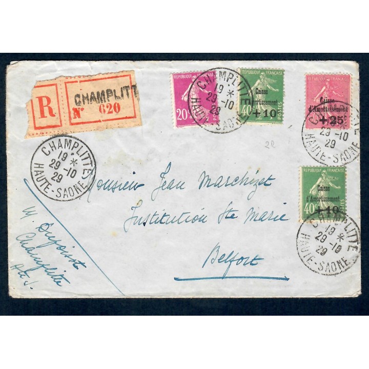 Lot A7393 - Lettres - N°253 x2, 254 et 190  - Oblitéré Qualité TB