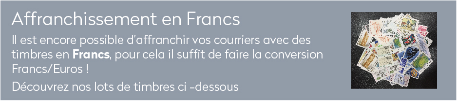 Il est encore possible d’affranchir vos courriers avec des timbres en Francs, pour cela il suffit de faire la conversion Francs/Euros !